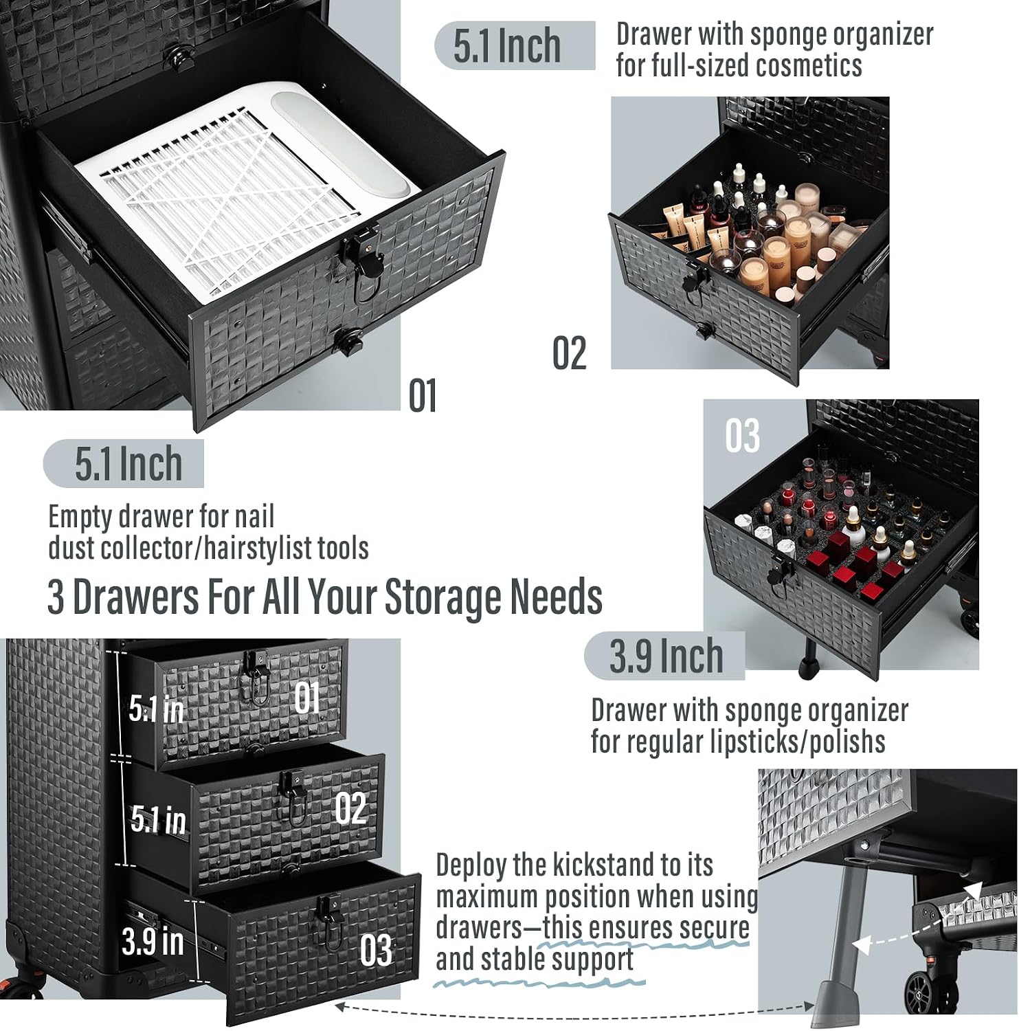 Rolling Salon Cart with 3 Draw - Spa & Wellness Komplex Bristol Royal * * * * ulasan dan harga