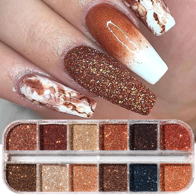 Shiny Coffee Brown Nail Glitte - Sugar Scrub Coffee ulasan dan harga